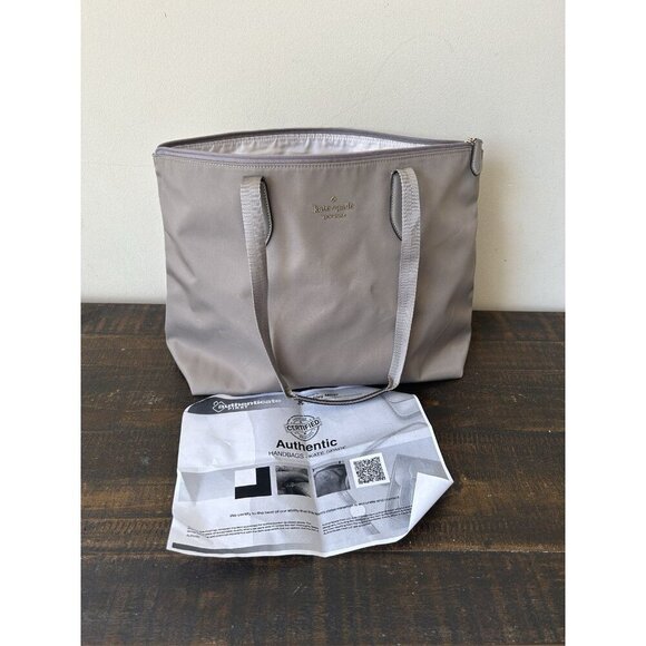 Kate Spade Kitt Large Nylon Tote Bag Nimbus Grey Gray Purse $299 MSRP - Picture 8 of 11